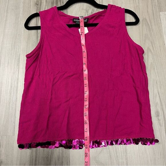 Carol Little Sport hot pink tank with sequins sz M petites Tandoori Star - Picture 5 of 10